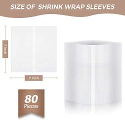80 Pieces Sublimation Shrink Wrap Sleeves Heat Transfer Shrink Film Shrink Wrap Sheet Shrink Wrap Bags for Tumblers, Cups, Mug, Blanks Sublimation, 7 x 7 Inch
