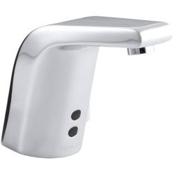 KOHLER K-13460-CP Sculpted Single-Hole DC-Powered Commercial Bathroom Sink Insight Technology, Temperature Mixer and 5-3/4'' spout Touchless Faucet, Polished Chrome