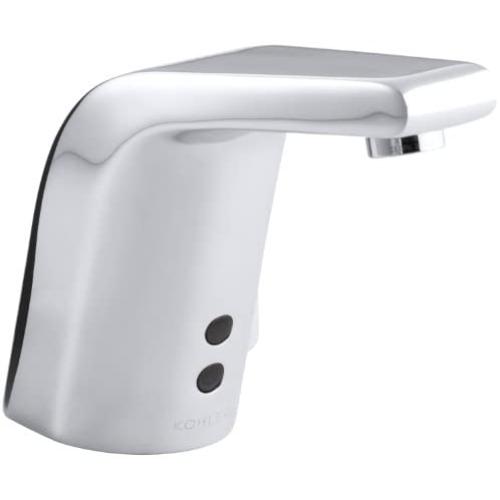 KOHLER K-13460-CP Sculpted Single-Hole DC-Powered Commercial Bathroom Sink Insight Technology, Temperature Mixer and 5-3/4'' spout Touchless Faucet, Polished Chrome