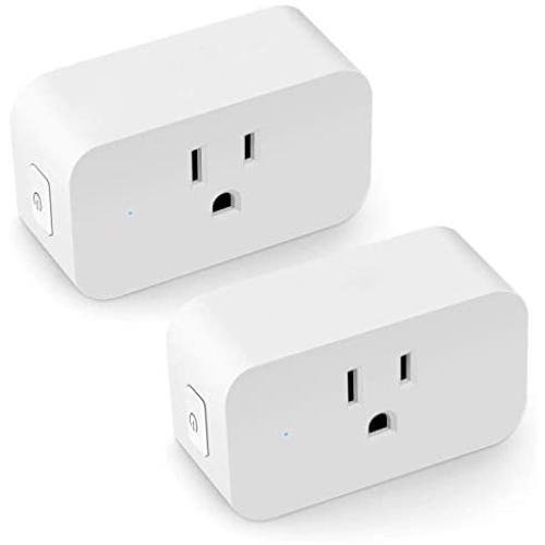 LINGANZH Smart Plug 2 Pack, Mini WiFi Smart Socket Compatible with Alexa Echo Google Home, No Hub Required, Timer Schedule, Smart WiFi Plug Outlet Remote Control Your Devices from Anywhere