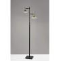 Adesso 4264-01 Lucas Floor Lamp with Smart Switch, 65 in, 2 x 6W Integrated LED, Black/Antique Brass, 1 Tree Lamp