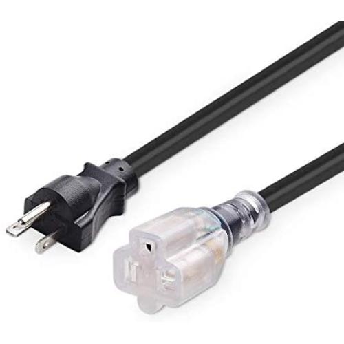 YODOTEK 25FT Heavy Duty Durable NEMA 5-20P/NEMA 5-15/20R Indoor/Outdoor Extension Cords, 20 Amps 125Volts…