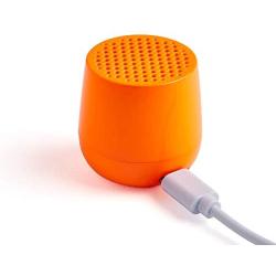Lexon MINO + Portable Bluetooth Speaker - 3W - Charge with USB-C or QI Wireless - Hands Free Call - Selfie Control - Orange Fluo