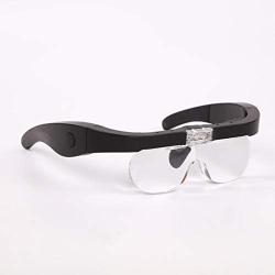 HEALLILY Head Magnifier Glasses LED Magnifying Visor with Light for Reading Jewelers Crafts Watch Electronic Repair