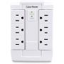 CyberPower CSB600WS Surge Protector, 900J/125V, 6 Swivel Outlets, Wall Tap, White