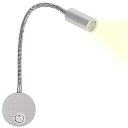 ZazenTech DC 12V Reading Lights, RV Interior Lights with USB Charging Port, 3W Warm White Flexible Gooseneck Lamp for Car, Van, Boat and Motorhome (Aluminum)