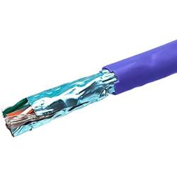 Monoprice Cat6A Ethernet Bulk Cable - Network Internet Cord - Solid, 550Mhz, FTP, CMR, Riser Rated, Pure Bare Copper Wire, 10G, 23AWG, No Logo, 1000ft, Blue