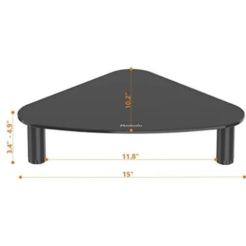2 Pack Computer Monitor Riser | Triangle Save Space Desktop Corner Stand for Computer Monitor & Laptop Black HD01B-203