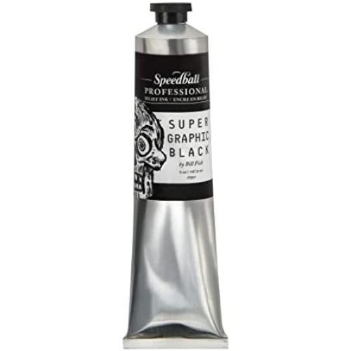 Speedball Professional Relief Ink, Supergraphic Black, 5 Ounce Tube