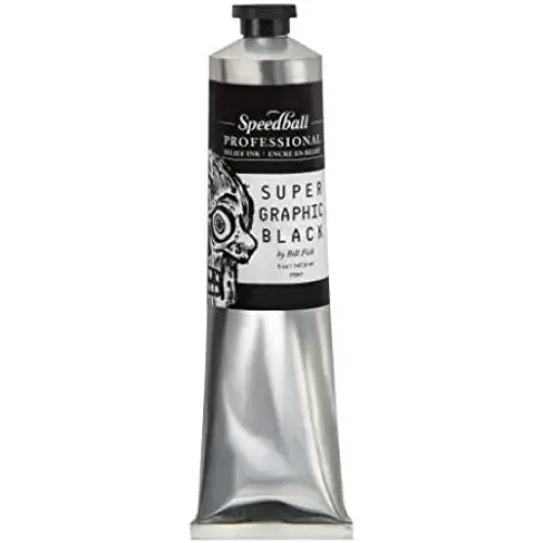 Speedball Professional Relief Ink, Supergraphic Black, 5 Ounce Tube