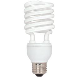 Satco S7232 26-Watt Medium Base T2 Mini Spiral, 4100K, 120V, Equivalent to 100-Watt Incandescent Lamp for Enclosed Fixtures