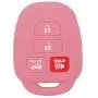 LemSa 2 Pack Keyless Entry Remote Car Key Fob Outer Shell Cover Soft Rubber Silicone Protector Keyless Jacket Case for Toyota Camry Avalon Corolla RAV4 Highlander Venza HYQ12BDM, Black Pink