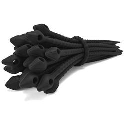 Reusable Silicone Cable Twist Ties Organizer Perfect for Cord Management, Electronics Wire Strips, Kitchen, Garden Rubber Wraps and Gear Zip Tie Straps (7 inches, Non-Velcro) 30-Pack - Black