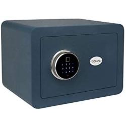 Golval EF25 Home Steel Security Safe Box, Biometric Fingerprint Quick-Access Safe with New-Gen Full Keypad Module Wide, Solid Steel Safe Strongbox for Cash,Jewelry, Guns, Valuables (Blue)