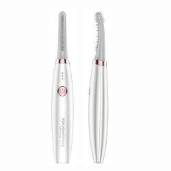 Heated Eyelash Curler, TOUCHBeauty USB Rechargeable Electric Eyelash Curlers with 3 Temperature Settings Silicone Comb Lash Curler for Women Quick Natural Curling Safe Painless Long Lasting