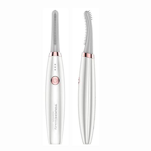 Heated Eyelash Curler, TOUCHBeauty USB Rechargeable Electric Eyelash Curlers with 3 Temperature Settings Silicone Comb Lash Curler for Women Quick Natural Curling Safe Painless Long Lasting