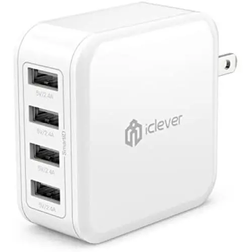 iClever USB Wall Charger, 40W 8A 4-Port Charging Station with Foldable Plug, USB Power Adapter for iPhone 11 Pro Xs/XS Max/XR/X/8/7,iPad Pro/Air 2/Mini 4/3, Galaxy/Note/Edge, LG, Nexus, HTC, and More iClever USB Wall Charger, 40W 8A 4-Port Charging Station with Foldable Plug, USB Power Adapter for iPhone 11 Pro Xs/XS Max/XR/X/8/7,iPad Pro/Air 2/Mini 4/3, Galaxy/Note/Edge, LG, Nexus, HTC, and More