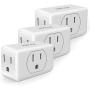 [3-pack]VINTAR 3-Outlet Adapter Wall Tap, Outlet Extender, Portable Travel Mini Plug Grounded Indoor AC Outlet, White,ETL Listed.