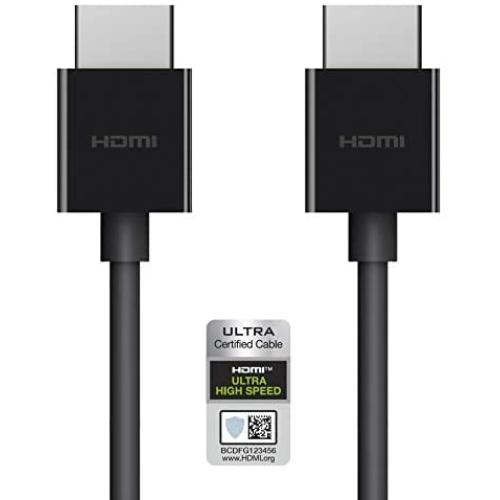 Belkin Ultra HD High Speed HDMI 2.1 Cable, Optimal Viewing for Apple TV and Apple TV 4K, Dolby Vision HDR, 2 M/6.ft – Black