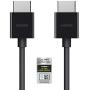 Belkin Ultra HD High Speed HDMI 2.1 Cable, Optimal Viewing for Apple TV and Apple TV 4K, Dolby Vision HDR, 2 M/6.ft – Black