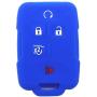 Ezzy Auto Black and Blue Silicone Rubber Key Fob Case Key Cover Key Jacket Skin for Enclave Colorado Silverado 1500 Suburban Tahoe Yukon Sierra 1500