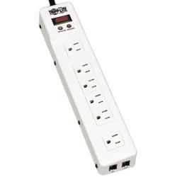 Tripp Lite 6 Right Angle Outlet Surge Protector Power Strip, 15ft Long Cord, Tel/Modem Protection, Metal, RJ11, 75,000 Insurance (TLM626TEL15)