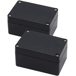 Zulkit Project Box ABS Plastic IP65 Waterproof Dustproof Electrical Junction box Enclosure Black 3.94 x 2.68 x 1.97 inch (100X68X50mm) (Pack of 2)