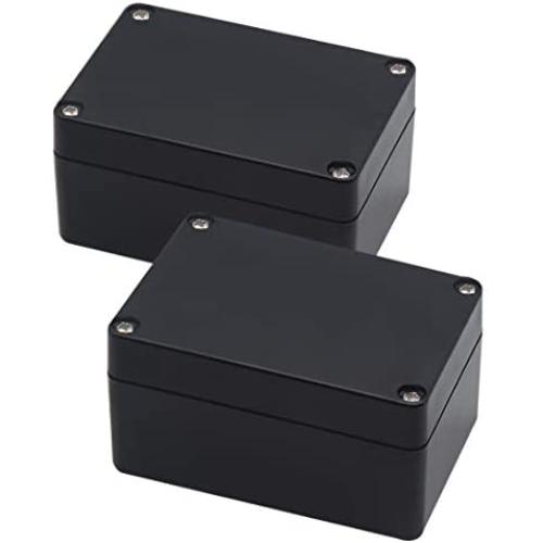 Zulkit Project Box ABS Plastic IP65 Waterproof Dustproof Electrical Junction box Enclosure Black 3.94 x 2.68 x 1.97 inch (100X68X50mm) (Pack of 2)