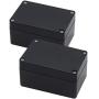 Zulkit Project Box ABS Plastic IP65 Waterproof Dustproof Electrical Junction box Enclosure Black 3.94 x 2.68 x 1.97 inch (100X68X50mm) (Pack of 2)