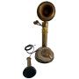 Vintage Candlestick Phone Brass Rotary Dial Telephone Wired Landline Antique Home Décor