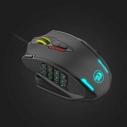 Redragon M908 Impact RGB LED MMO Mouse with Side Buttons Optical Wired Gaming Mouse with 12,400DPI, High Precision, 20 Programmable Mouse Buttons