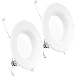 Sunco Lighting 2 Pack 5/6 Inch LED Recessed Downlight, Baffle Trim, Dimmable, 13W=75W, 4000K Cool White, 965 LM, Damp Rated, Simple Retrofit Installation - UL + Energy Star