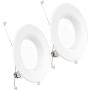 Sunco Lighting 2 Pack 5/6 Inch LED Recessed Downlight, Baffle Trim, Dimmable, 13W=75W, 4000K Cool White, 965 LM, Damp Rated, Simple Retrofit Installation - UL + Energy Star