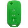 Key Fob Cover Case Jacket Silicone Keyless Remote Protector Skin Holder Fit for VW Volkswagen Jetta Passat Golf Beetle Rabbit GTI CC EOS (Green)