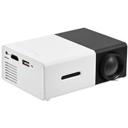 Mini Projector Full HD 1080P LED Projector Home Cinema Theater Indoor/Outdoor Movie Projectors Pocket Projector for Party & Camping Compatible with Laptop/PC/Smartphone/HDMI/VGA/USB/AV(Black + White)