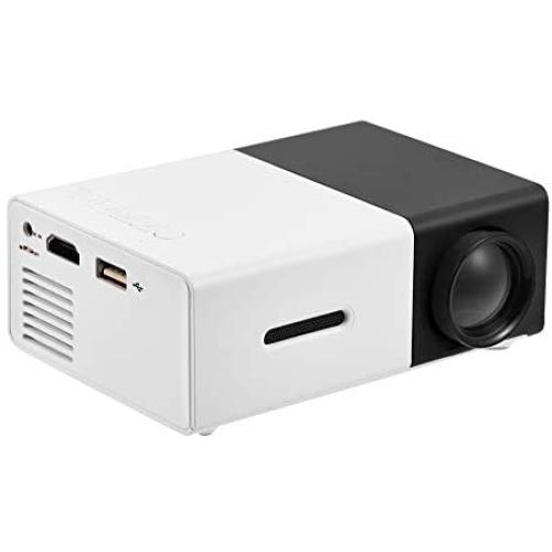 Mini Projector Full HD 1080P LED Projector Home Cinema Theater Indoor/Outdoor Movie Projectors Pocket Projector for Party & Camping Compatible with Laptop/PC/Smartphone/HDMI/VGA/USB/AV(Black + White)