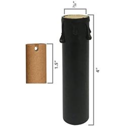 Royal Designs 4 Inch Candle Drip Sleeves Chandelier Socket Covers with Paper Insulation, Black, Set of 6