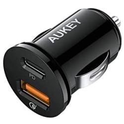 USB C Car Charger, AUKEY 21W Car Charger Compatible with iPhone 12 Mini/12 Pro/12 Pro Max with Power Delivery 3.0,Cigarette Lighter USB Charger,Samsung,AirPods, iPad, Google Pixel 5, Nintendo Switch
