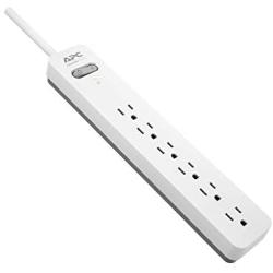 Power Strip Surge Protector, APC PE66WG, 1080 Joule, Flat Plug, 6 Outlet Power Strip with Surge Protection