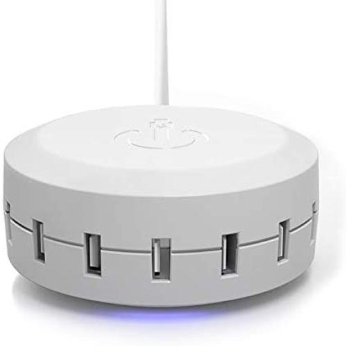 ChargeHub X7 Signature, 7-Port USB Charger Desktop Charging Station - SmartSpeed Technology for iPhone X/8/7/6 Plus, iPad, Galaxy S9/S8/S7, Nexus, LG & Other Devices (White)