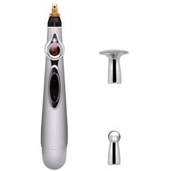 2020 Newest Multifunctional Electronic Acupuncture Pen Meridians Laser Therapy Health Massage Pen Pain Relief Tool with 3 Massage Heads Energy Pen Massager 3-in-1