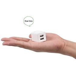 Wall Charger, 2.1A 12W Dual Port Portable Universal USB Wall Charger for Apple iPhone,iPad, Samsung Galaxy, HTC Nexus Moto BlackBerry, Bluetooth Speaker Headset & Power Bank, White (2-Pack)