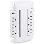 CyberPower CSP600WSURC5 Professional Surge Protector, 900J/125V, 6 Swivel Outlets, 1 USB-C Charge Port, 1 USB-A Charge Port, White Wall Tap, White Version