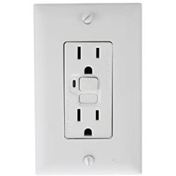 Pass & Seymour 1595-W GFCI Duplex Receptacle Trip Light 15A 125V 60Hz TradeMaster, White