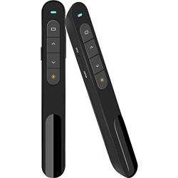 DinoFire Wireless Presenter, Hyperlink Volume Control Presentation Clicker RF 2.4GHz PowerPoint Clicker Presentation Remote Control (Black)
