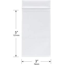Plymor 3'' x 5'', 2 Mil (Pack of 100) Zipper Reclosable Plastic Bags