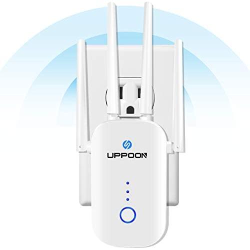 UPPOON 1200Mbps WiFi Extender Signal Booster for Home, Coverage Up to 3000 sq.ft and 25 Devices, 2.4 & 5GHz Dual Band Internet Amplifier Repeater with 5 Working Modes