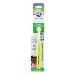 Brilliant Child Toothbrush by Baby Buddy - Ages 2-5 Years, When Molars Appear, BPA Free Super-Fine Micro Bristles Clean All-Around Mouth, Kids Love Them, 1 Count, Lime