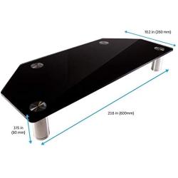 Monoprice Corner Multimedia Desktop Stand, Black Glass 23.6'' x 10.2'' - Stand & Riser, Laptop Stand, Desktop TV Stand w/Height Adjustable Legs - Workstream Collection (116358)