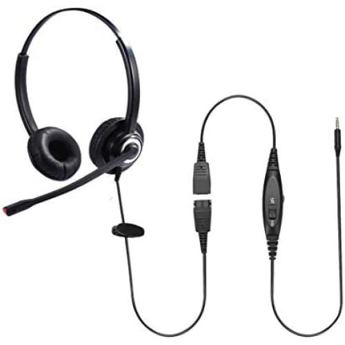 Sinseng Cell Phone Headset with Microphone Noise Cancelling & Audio Controls Wired Computer Headphone for iPhone Samsung Huawei HTC ZTE BlackBerry Smartphones and Laptop PC Mac Tablet with 3.5mm Jack